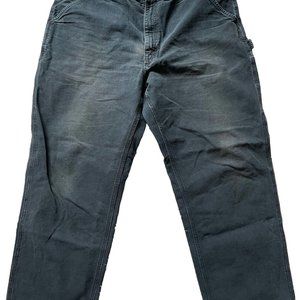 Carhartt Carpenter Pants Mens Relaxed Fit Multi Pocket 44x30 Green 100% Cotton